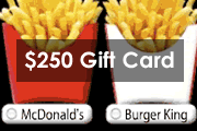 McDonald's vs. Burger King $250 Gift Card